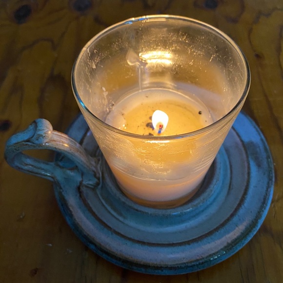 Rustic clay handcrafted Candle holder - Picture 3 of 6